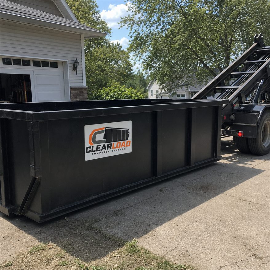 Clearload Dumpster Rentals dumpster delivery truck